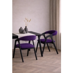 PRODUCENT Krzesło Dębowe KR-201 Kolor Tkaniny Fioletowy Kolor Drewna Czarny